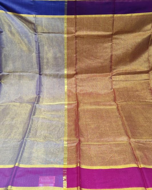 Chanderi Tissue Silk Saree | Purple