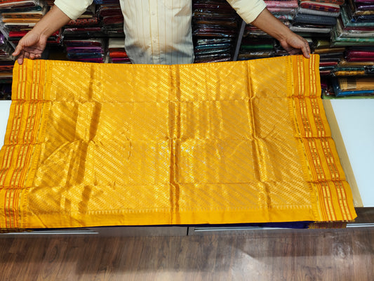 Narayanpeth Silk Saree | Purple & Yellow