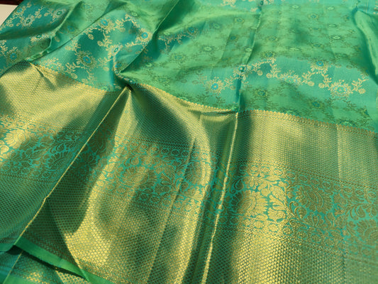 Kanjeevaram Bridal Silk Saree | Turquoise