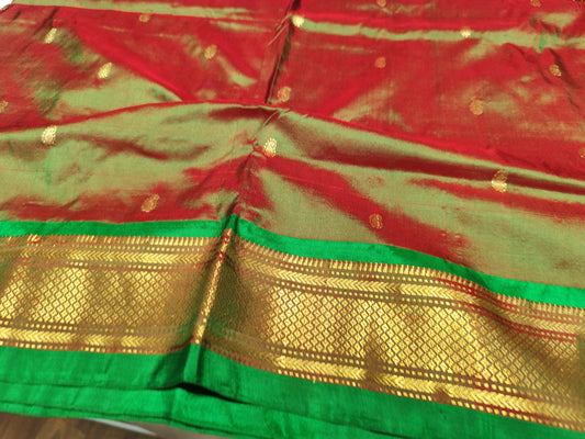 Paithani Silk Saree | Green | Double Pallu