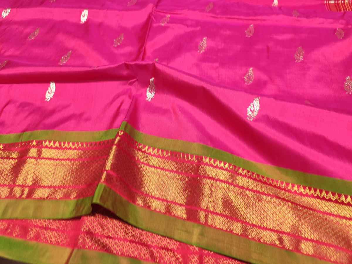 Paithani Silk Saree | Pink | Fancy Pallu