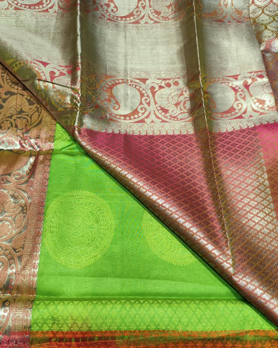 Kanjeevaram Art Silk Saree | Green & Red