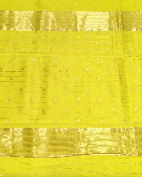 Chanderi Silk Cotton Saree | Yellow