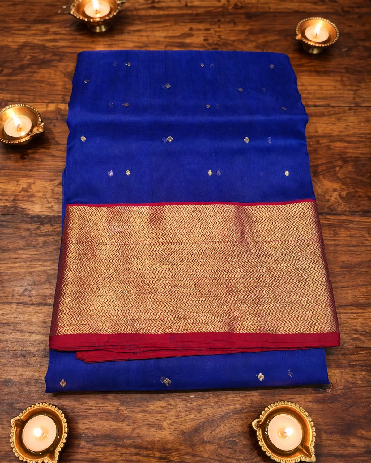 Chanderi Silk Saree | Blue