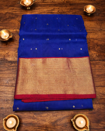 Chanderi Silk Saree | Blue