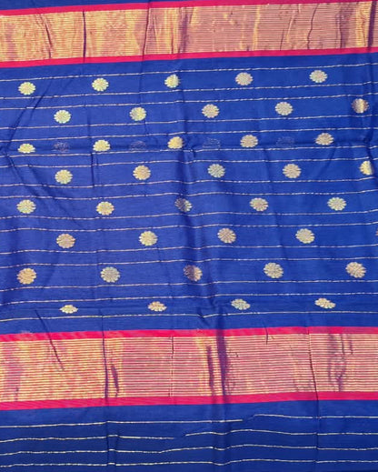 Chanderi Silk Cotton Saree | Blue