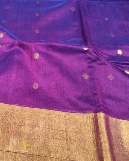 Chanderi Silk Cotton Saree | Purple