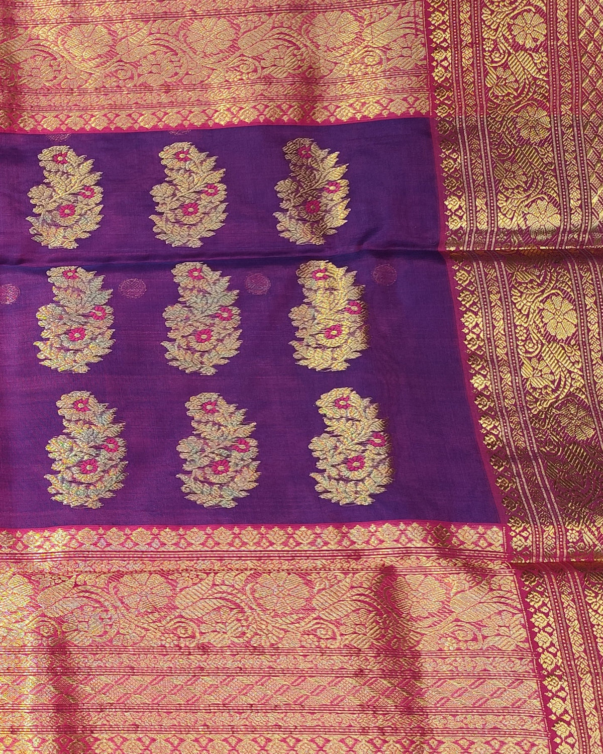 Chanderi Katan Silk Saree | Violet