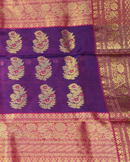 Chanderi Katan Silk Saree | Violet