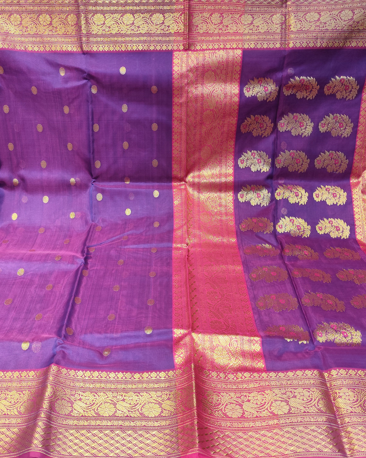 Chanderi Katan Silk Saree | Violet