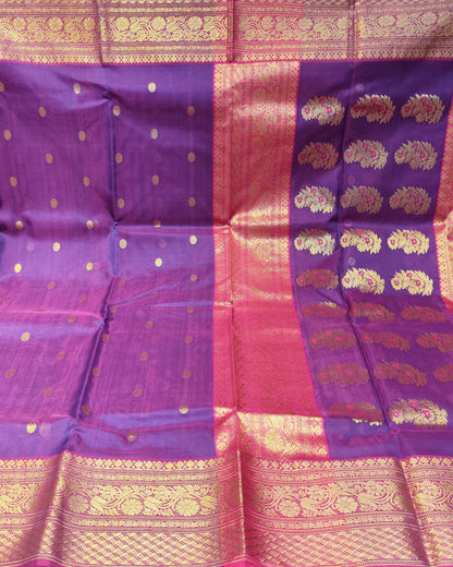 Chanderi Katan Silk Saree | Violet