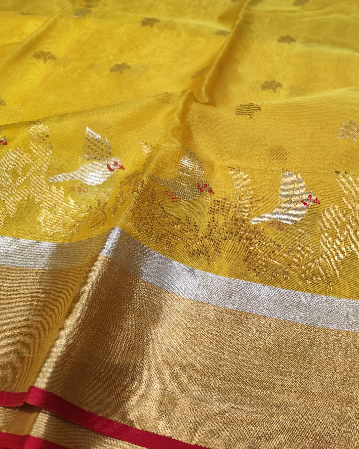 Chanderi Silk Saree | Yellow