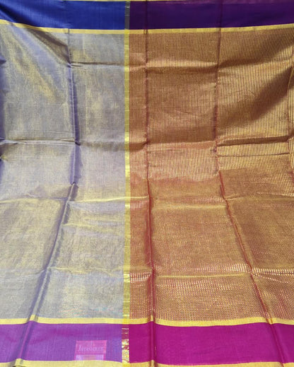 Chanderi Tissue Silk Saree | Purple