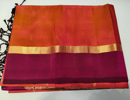 Kanjeevaram Soft Silk Saree | Pink & Magenta