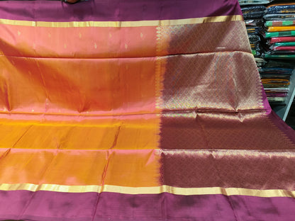 Kanjeevaram Soft Silk Saree | Pink & Magenta