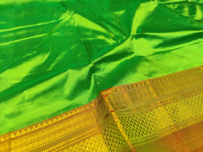 Ilkal Silk Saree | Green & Red