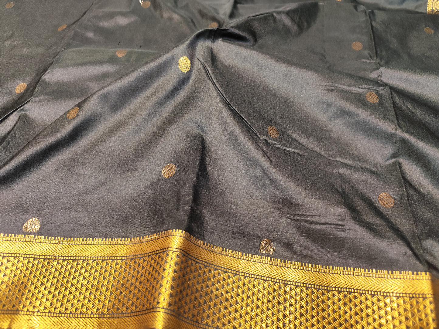 Kanjeevaram Silk Saree | Black & Gold