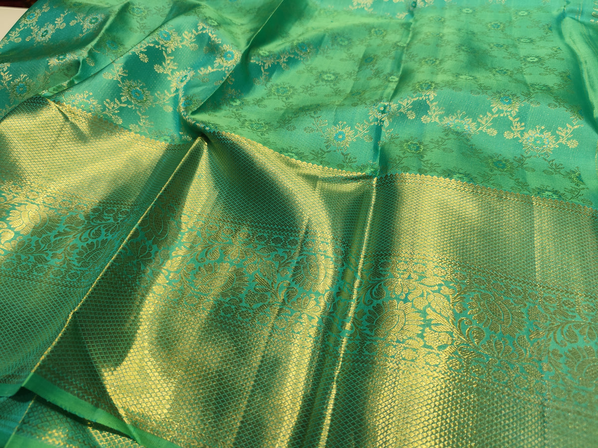 Kanjeevaram Bridal Silk Saree | Turquoise