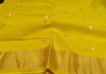 Cotton Paithani Saree | Yellow | Fancy Pallu