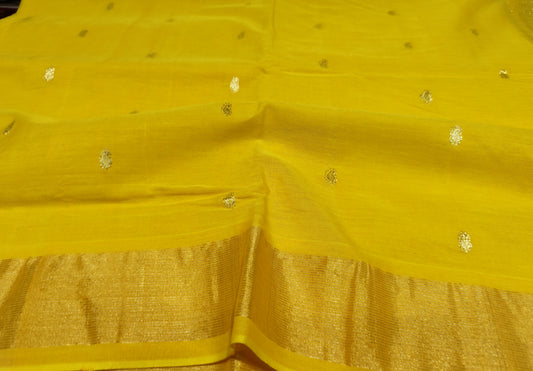 Cotton Paithani Saree | Yellow | Fancy Pallu