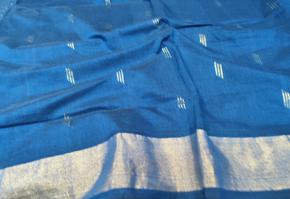 Cotton Paithani Saree | Blue | Fancy Pallu