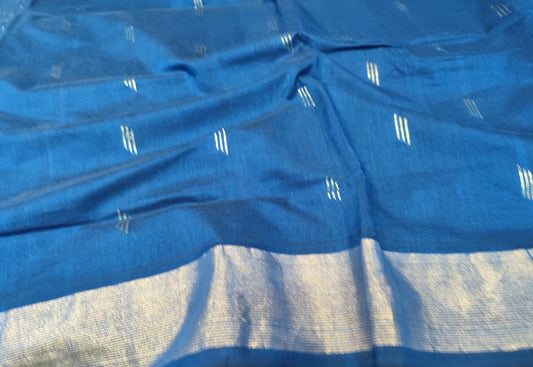 Cotton Paithani Saree | Blue | Fancy Pallu