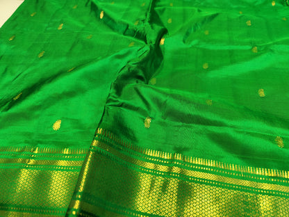 Paithani Silk Saree | Green | Double Pallu