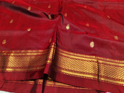 Paithani Silk Saree | Maroon | Double Pallu