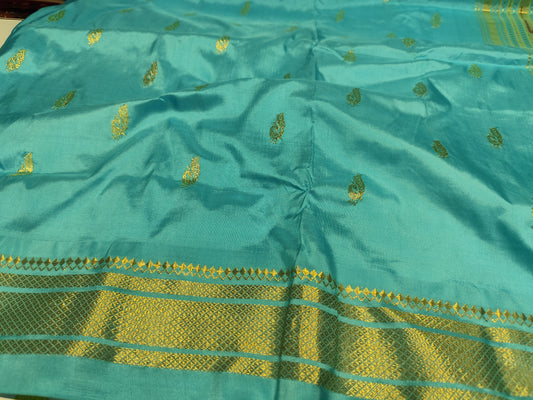 Paithani Silk Saree | Sea Blue | Fancy Pallu