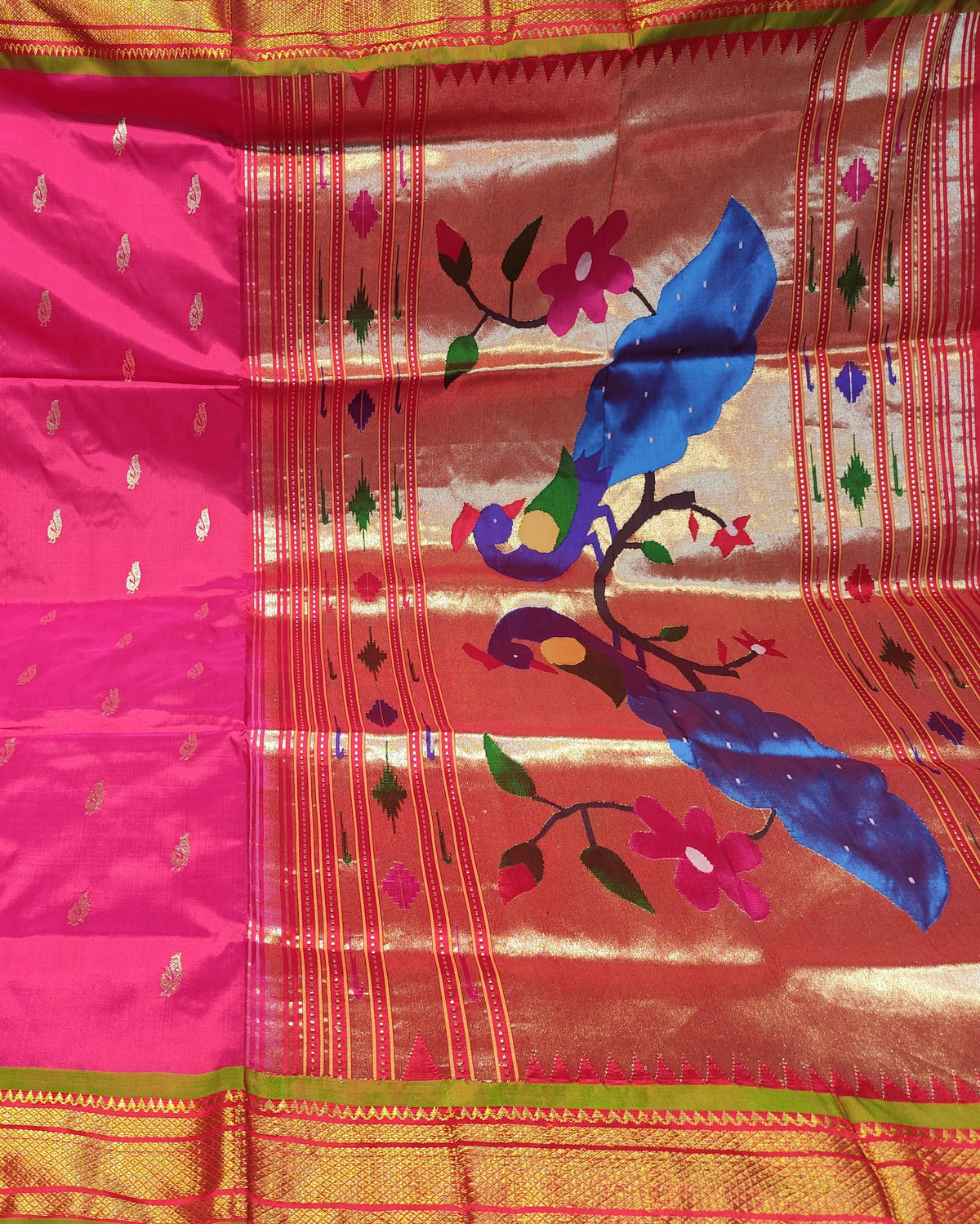Paithani Silk Saree | Pink | Fancy Pallu