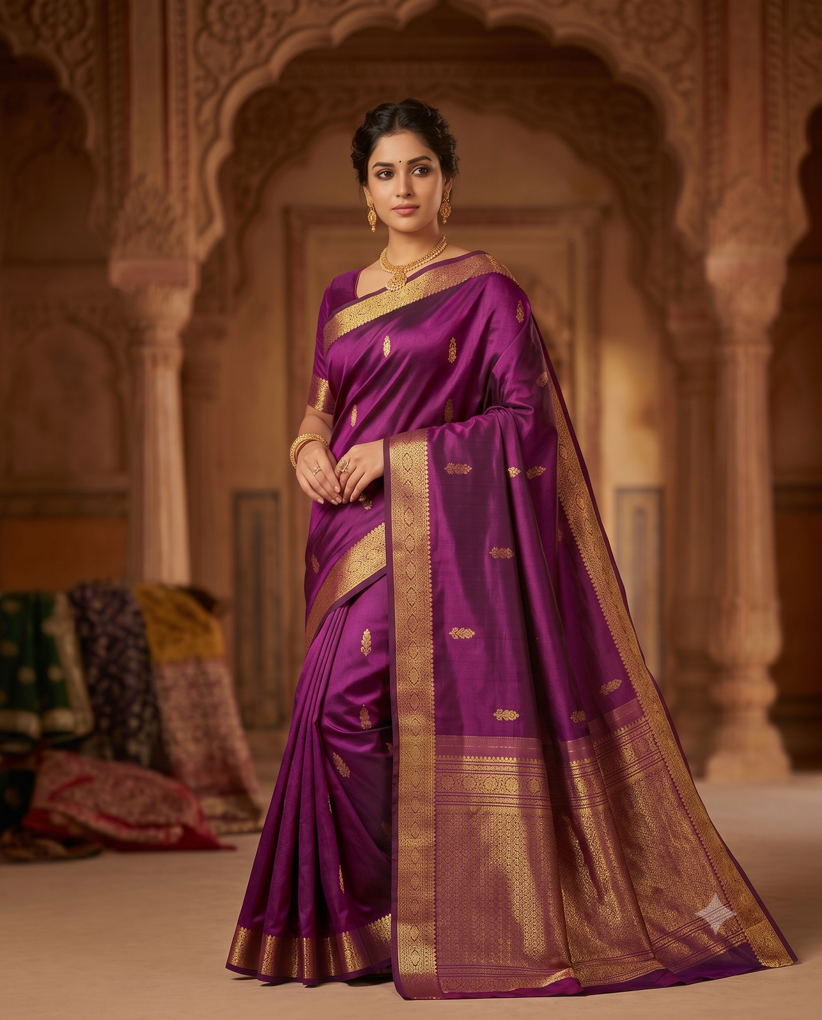 Kanjeevaram Handloom Silk Saree | Purple