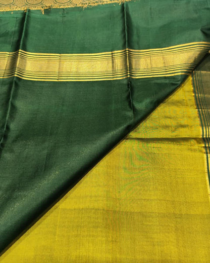 Kanjeevaram Silk Saree | Green & Dark Green