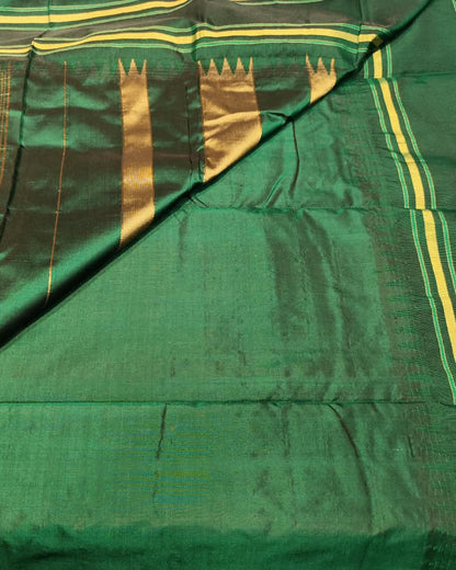 Kanjeevaram Silk Saree | Red & Green