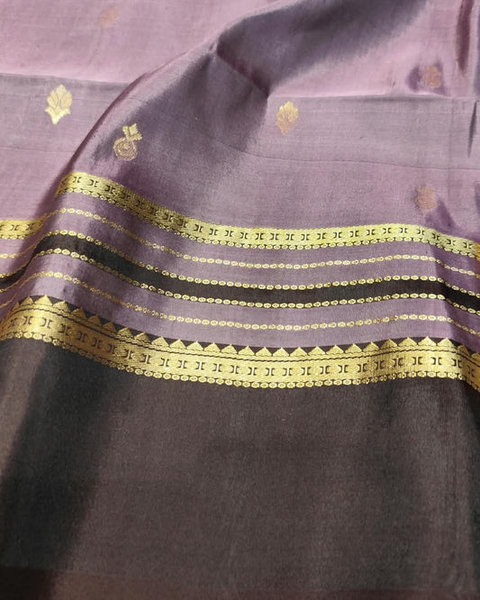 Kanjeevaram Soft Silk Saree | Purple & Black