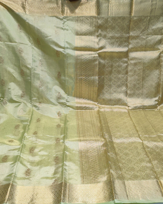 Kanjeevaram Tissue Silk Saree | Pista Green