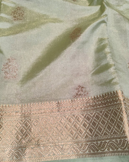 Kanjeevaram Tissue Silk Saree | Pista Green