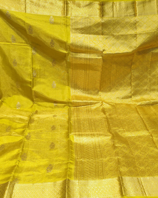 Kanjeevaram Tissue Silk Saree | Yellow