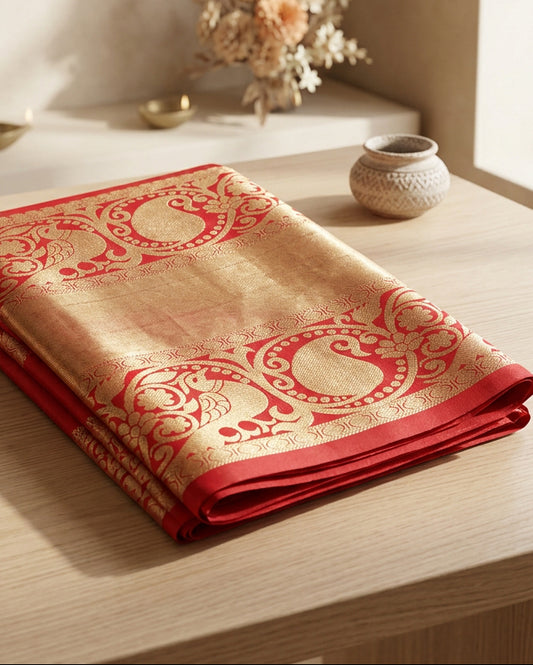Kanjeevaram Art Silk Saree | Maroon with Silver Zari