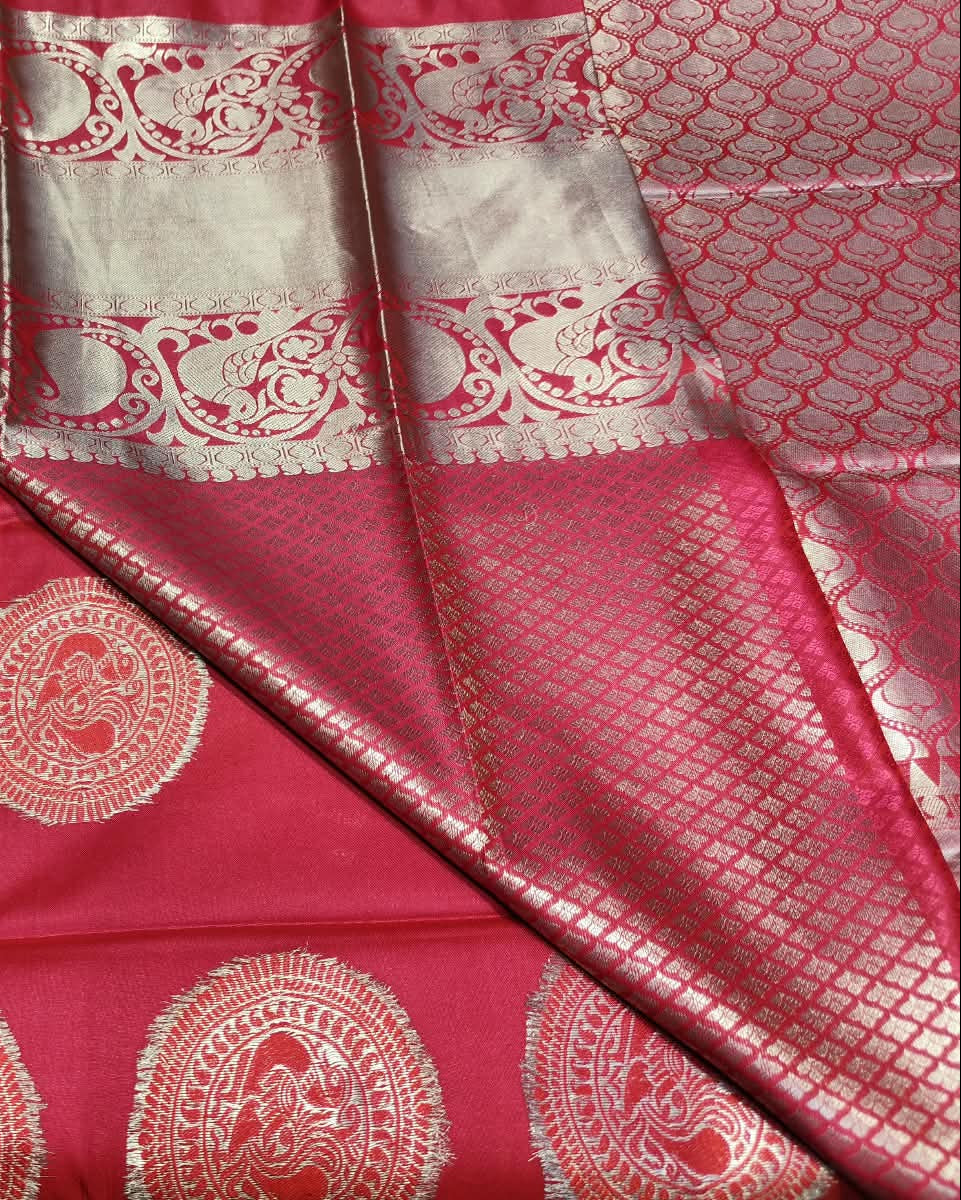 Kanjeevaram Art Silk Saree | Maroon with Silver Zari