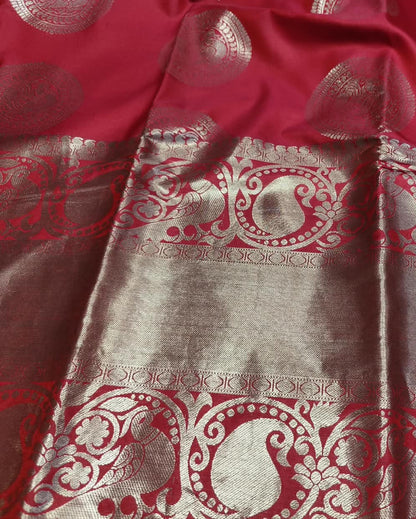 Kanjeevaram Art Silk Saree | Maroon with Silver Zari