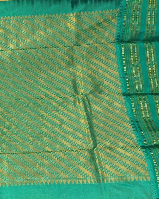 Narayanpeth Silk Saree | Maroon & Turquoise