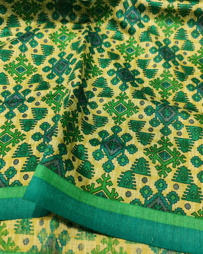 Tussar Silk Printed | Green