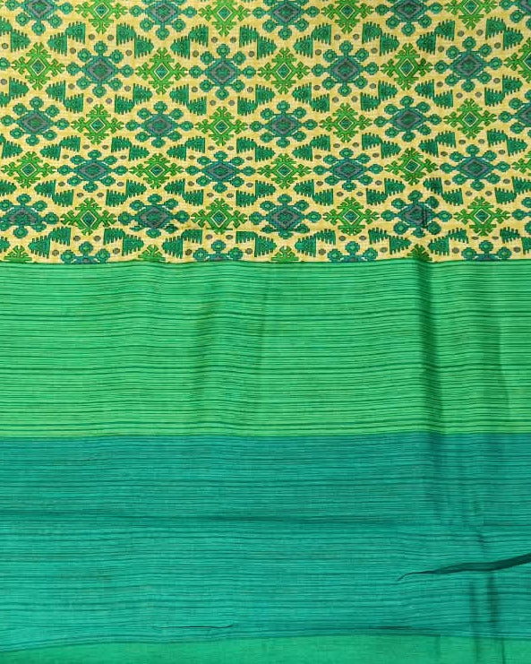 Tussar Silk Printed | Green