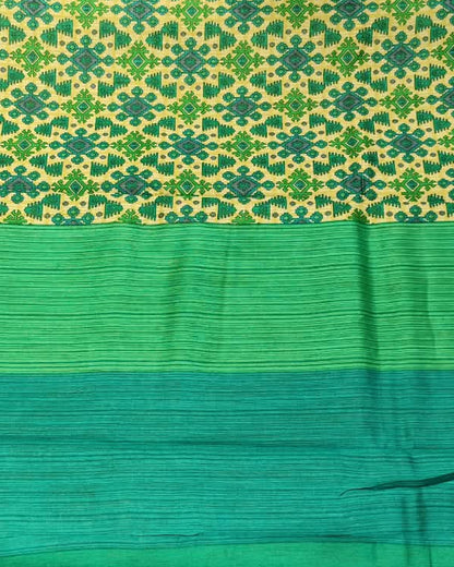 Tussar Silk Printed | Green